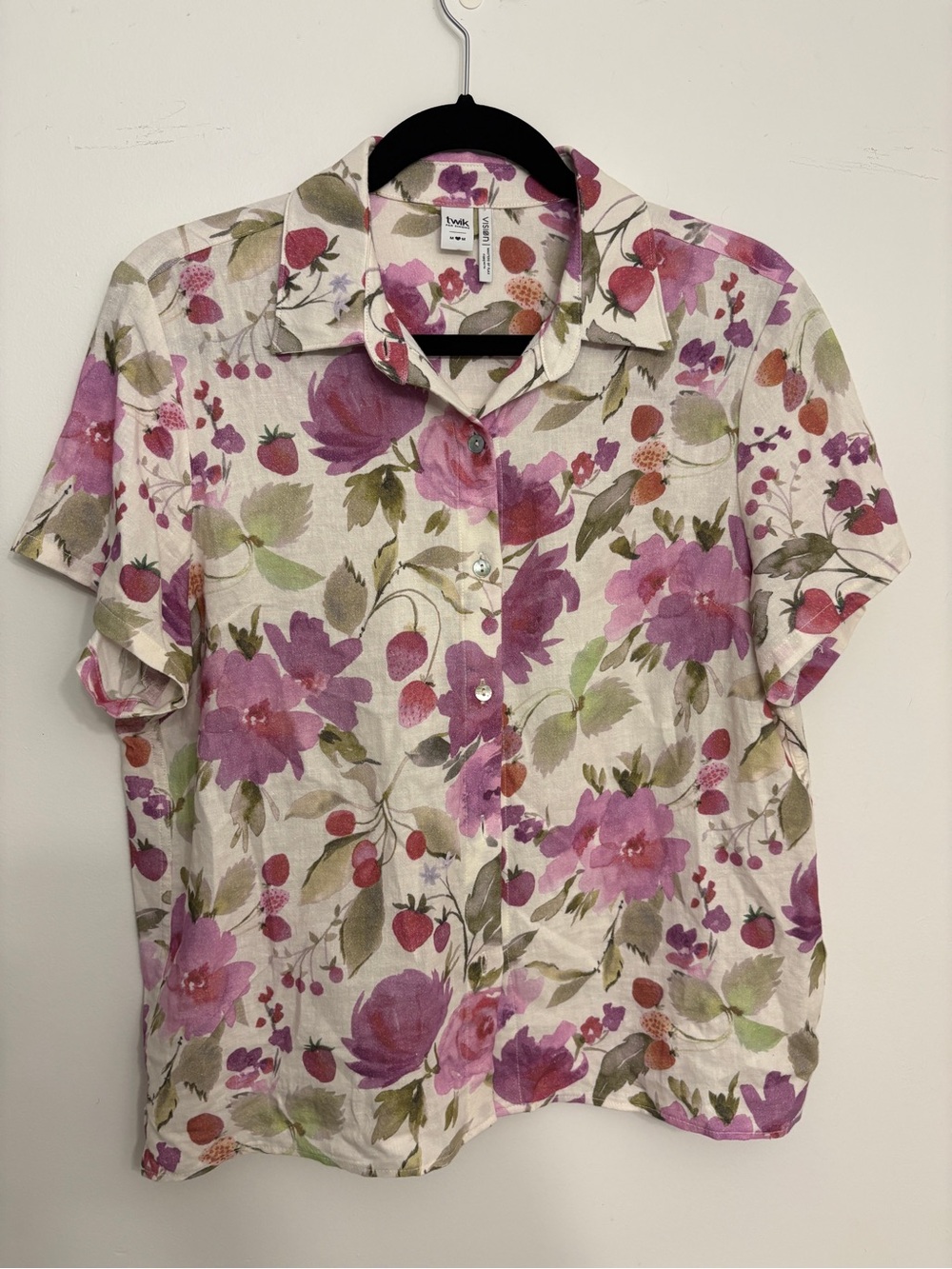 Simons Twik Patterned linen-blend shirt - Picture 2 of 3